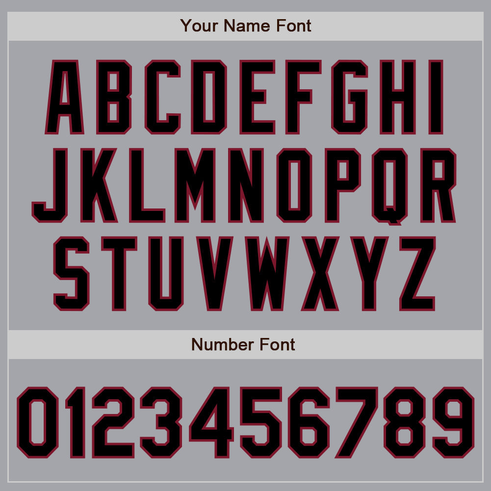 Custom Gray Black-Crimson Authentic Baseball Jersey view 5