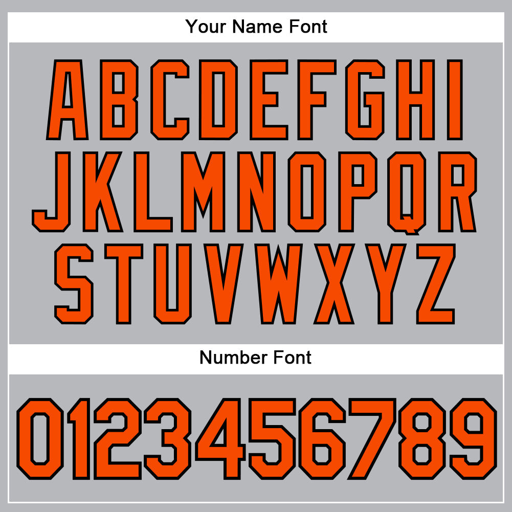 Custom Gray Black Pinstripe Orange Authentic Baseball Jersey view 5