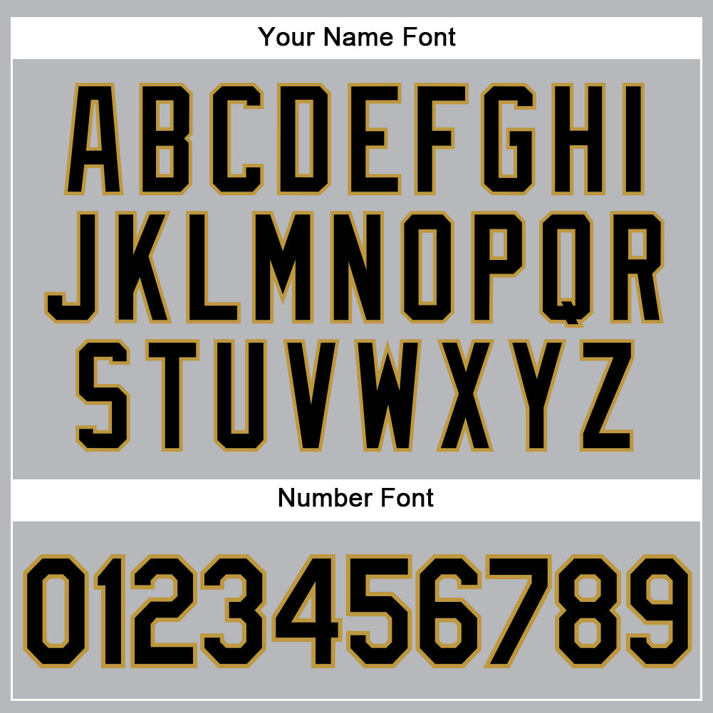 Custom Gray Black Pinstripe Black-Old Gold Authentic Baseball Jersey view 5