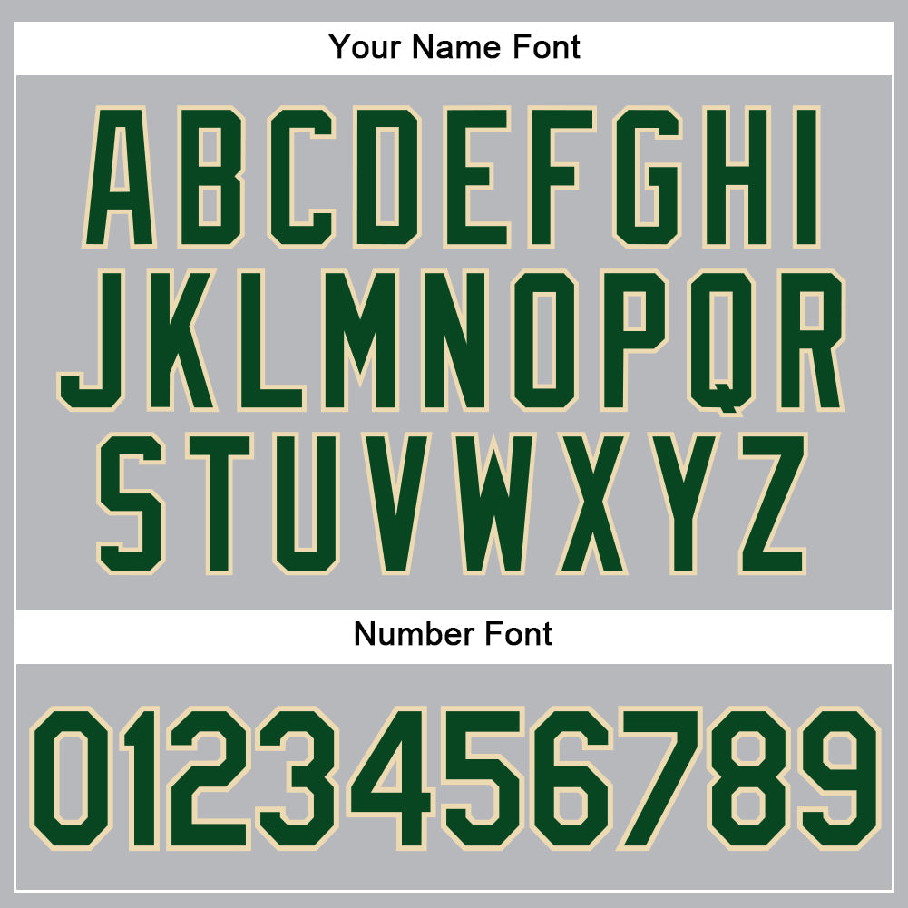 Custom Gray Green Pinstripe City Cream Authentic Baseball Jersey view 5