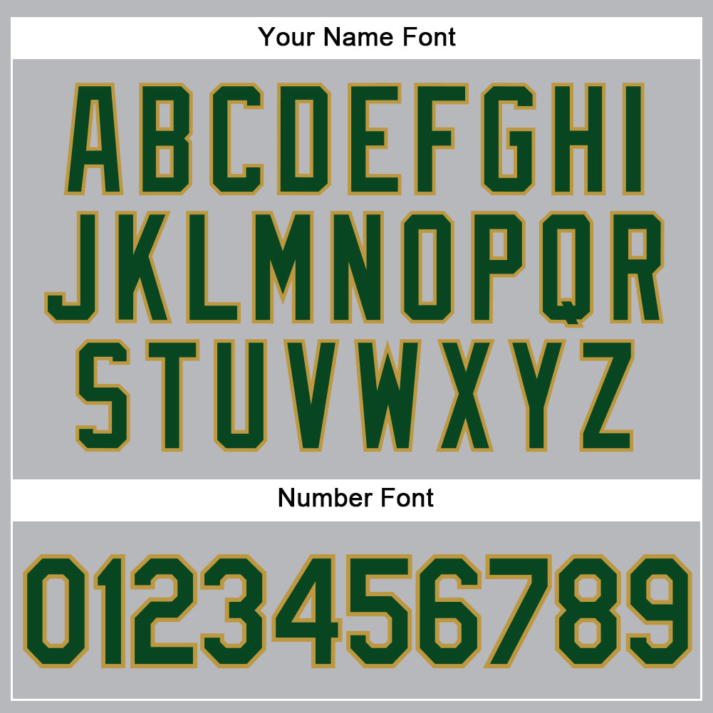Custom Gray Green Pinstripe Old Gold Authentic Baseball Jersey view 5