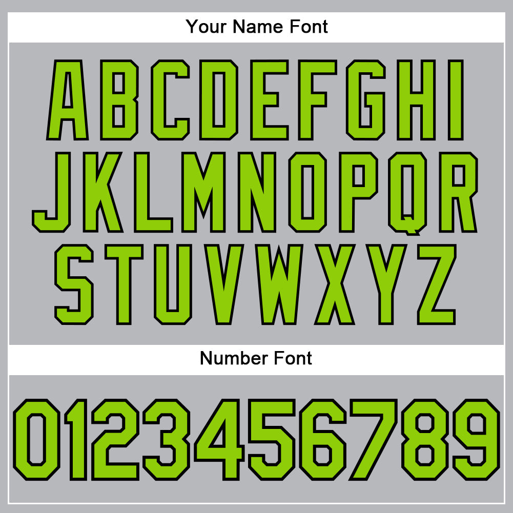 Custom Gray Neon Green-Black Performance T-Shirt view 4