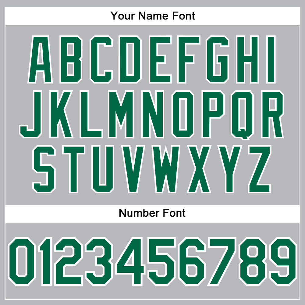 Custom Gray Kelly Green-White Performance T-Shirt view 4