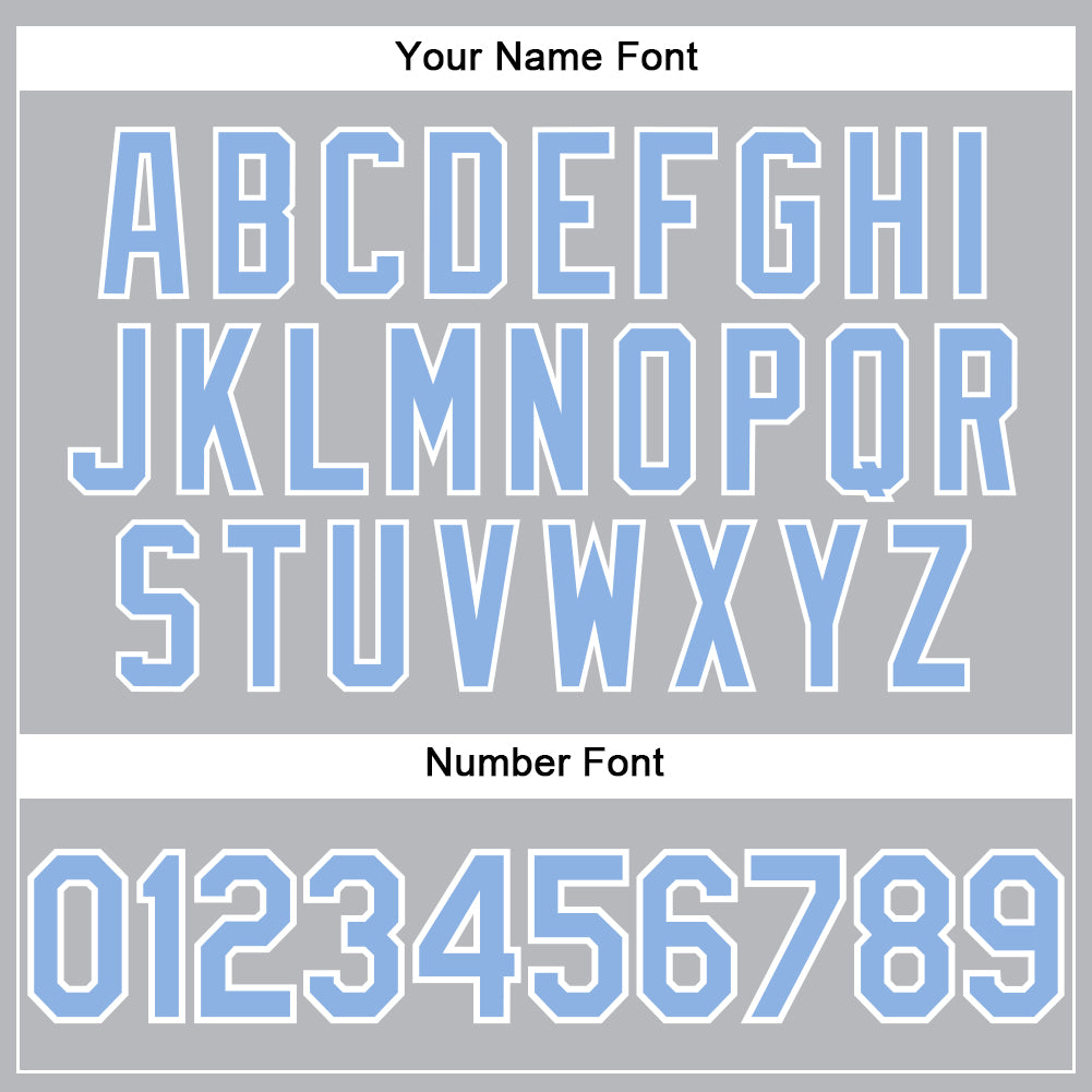Custom Gray Light Blue-White Performance T-Shirt view 4