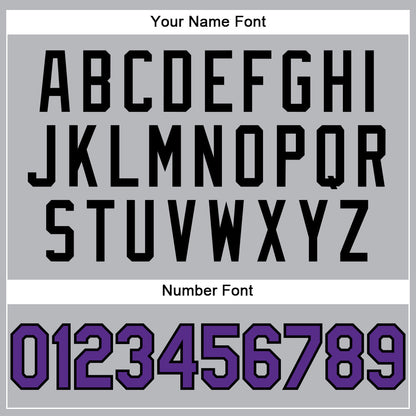 Custom Gray Purple-Black Performance T-Shirt view 4