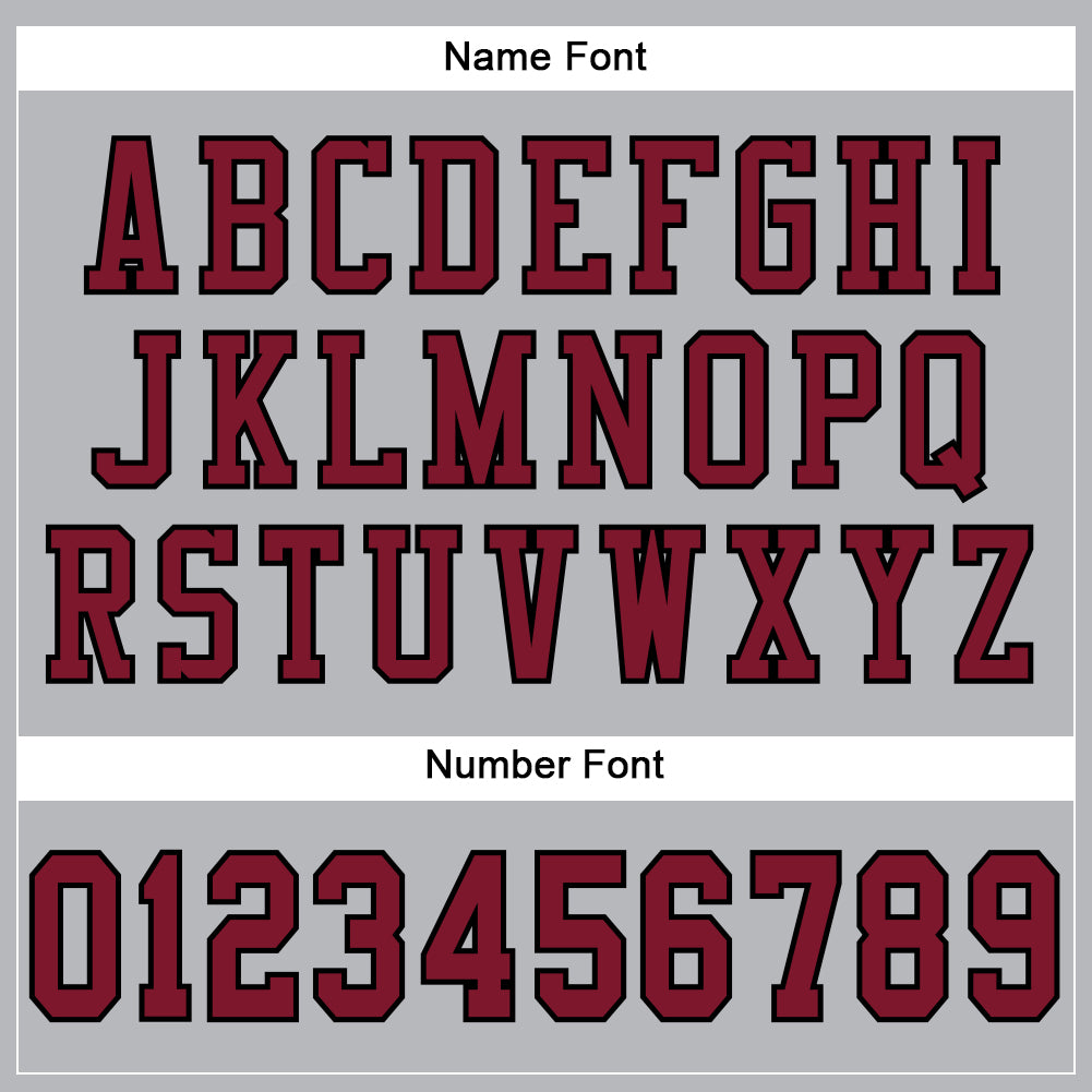 Custom Gray Crimson-Black Mesh Authentic Football Jersey view 4