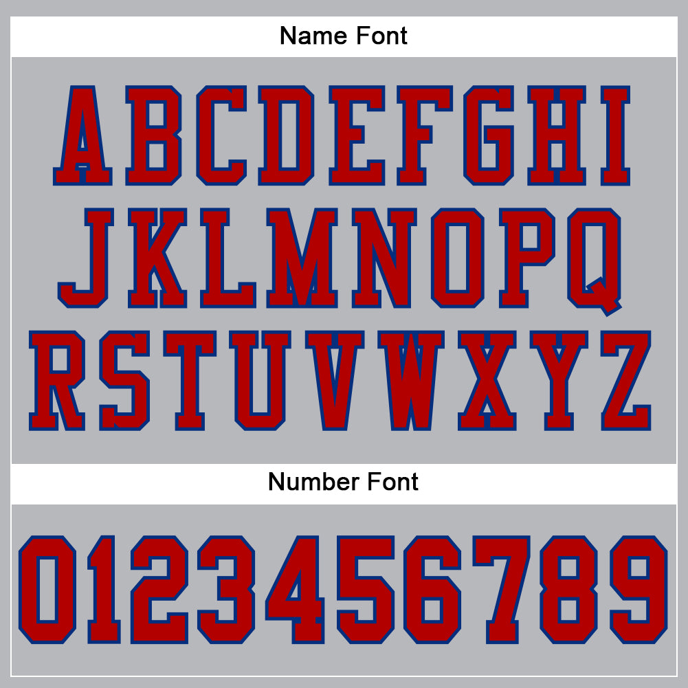 Custom Gray Red-Royal Mesh Authentic Football Jersey view 4