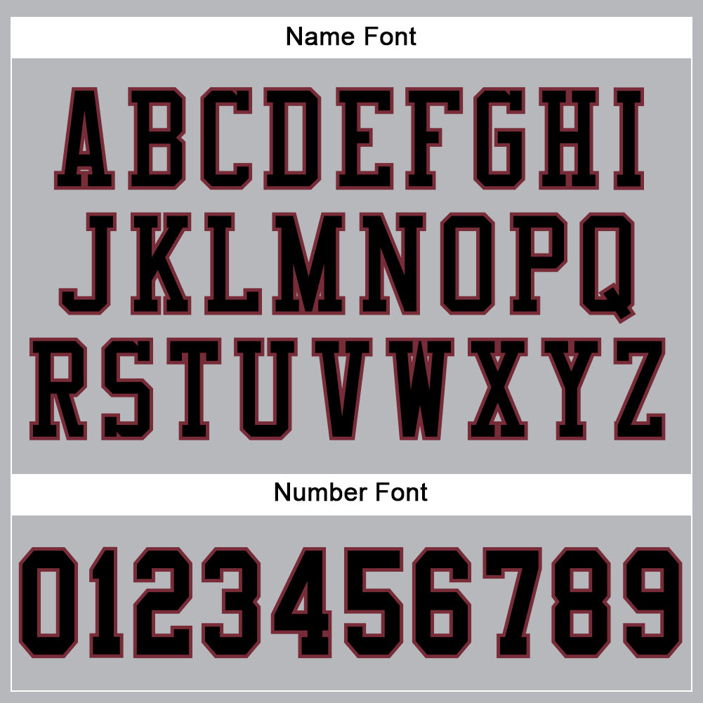 Custom Gray Black-Burgundy Mesh Authentic Football Jersey view 4