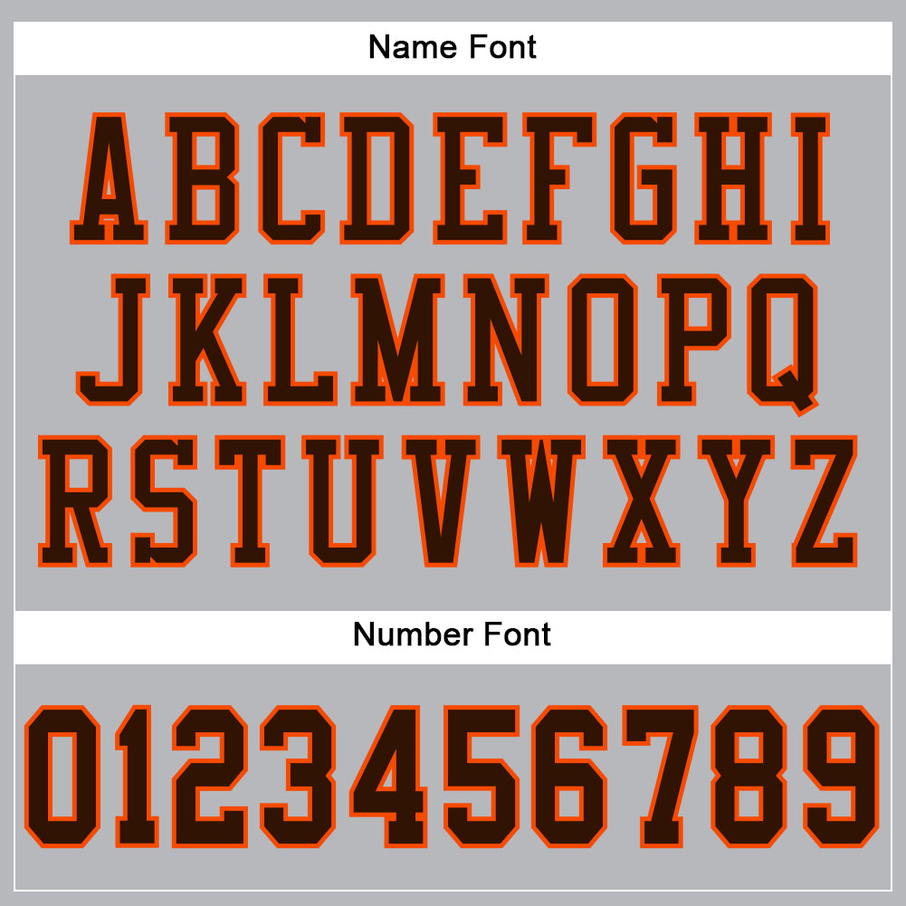 Custom Gray Brown-Orange Mesh Authentic Football Jersey view 4