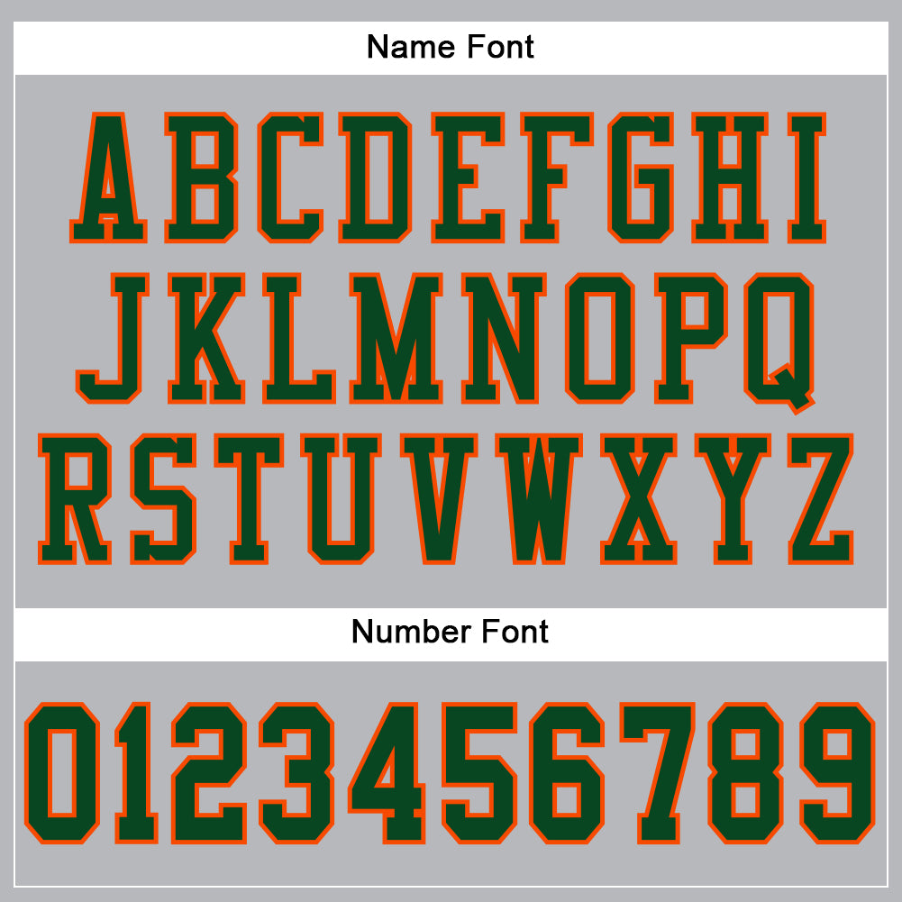 Custom Gray Green-Orange Mesh Authentic Football Jersey view 4