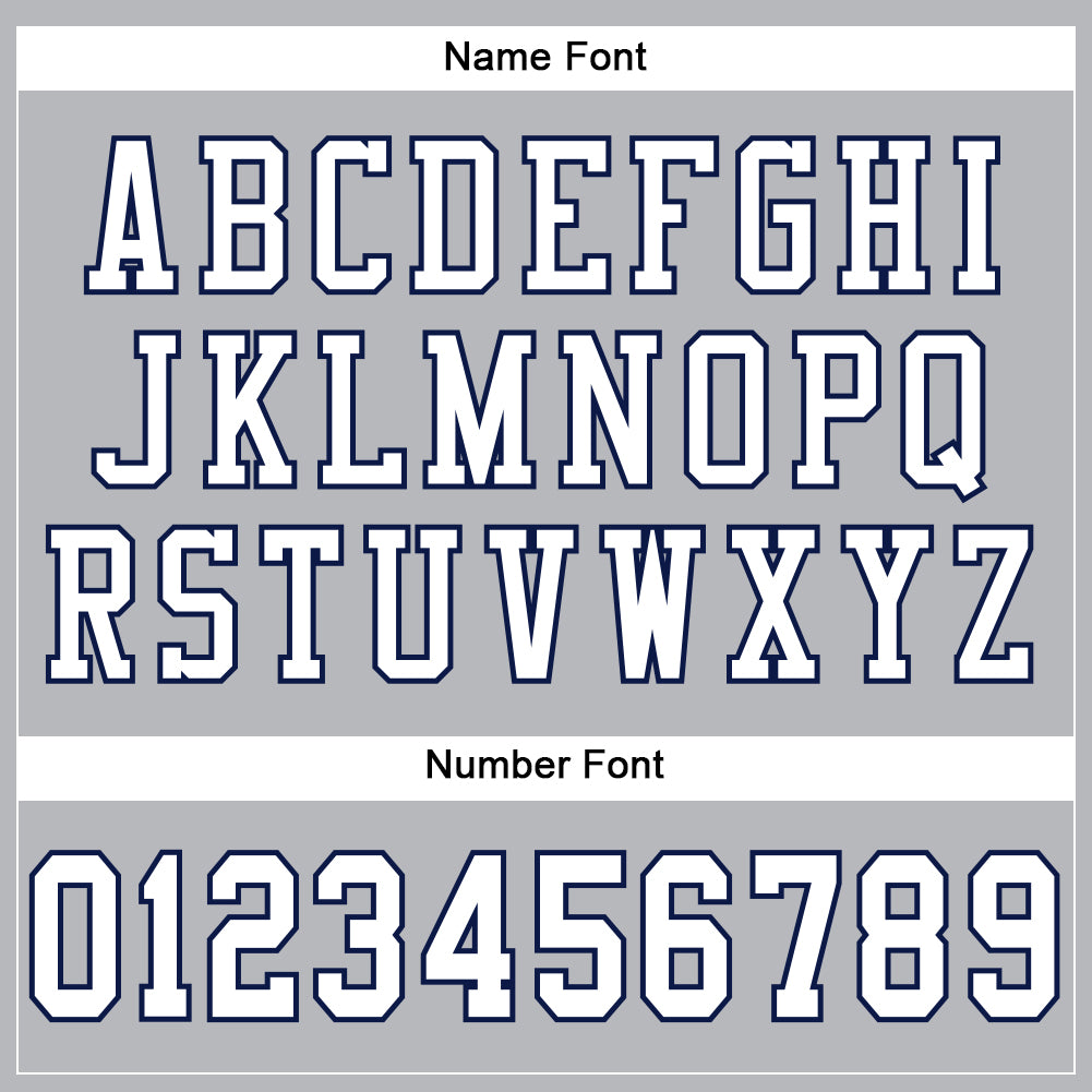 Custom Gray White-Navy Mesh Authentic Football Jersey view 4