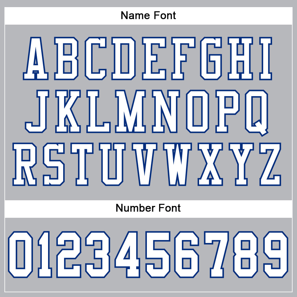 Custom Gray White-Royal Mesh Authentic Football Jersey view 4