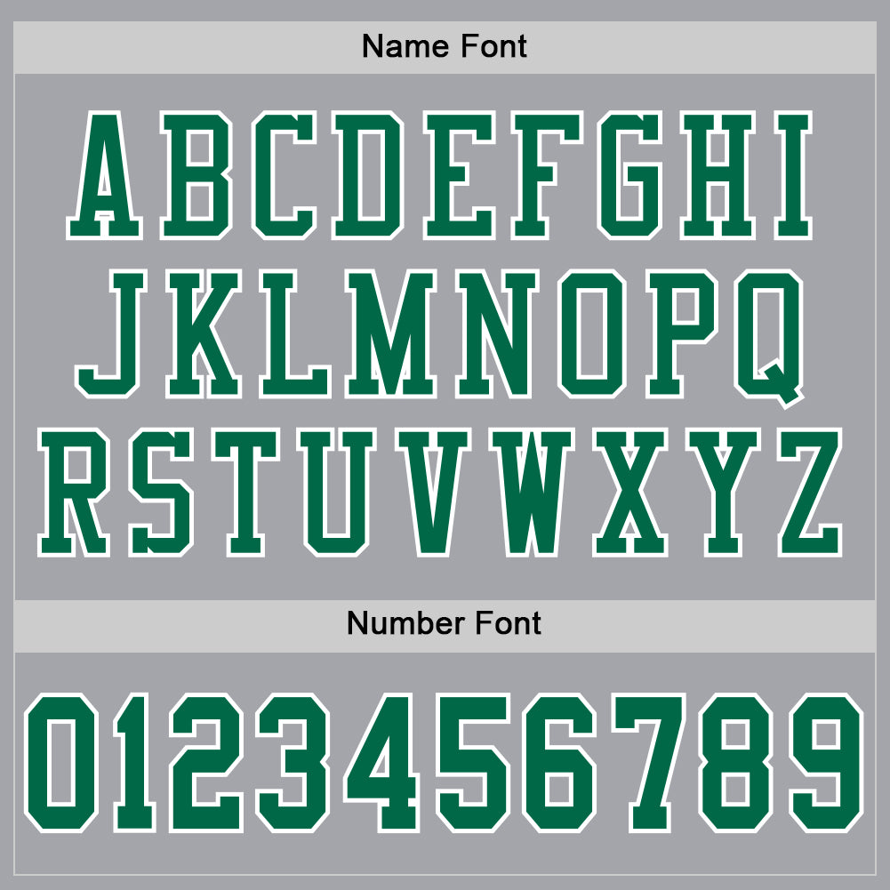 Custom Gray Kelly Green-White Mesh Authentic Football Jersey view 4