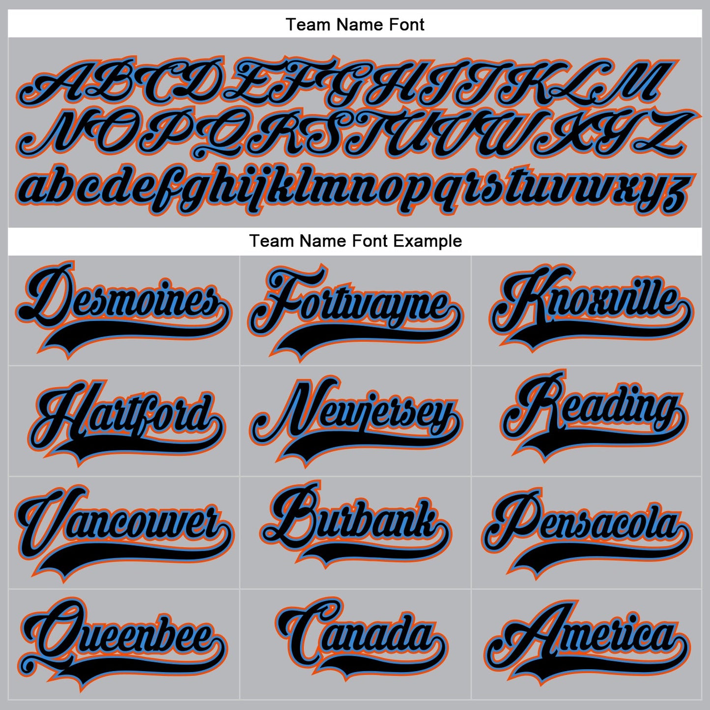 Custom Gray Black Powder Blue-Orange Hockey Lace Neck Jersey view 4