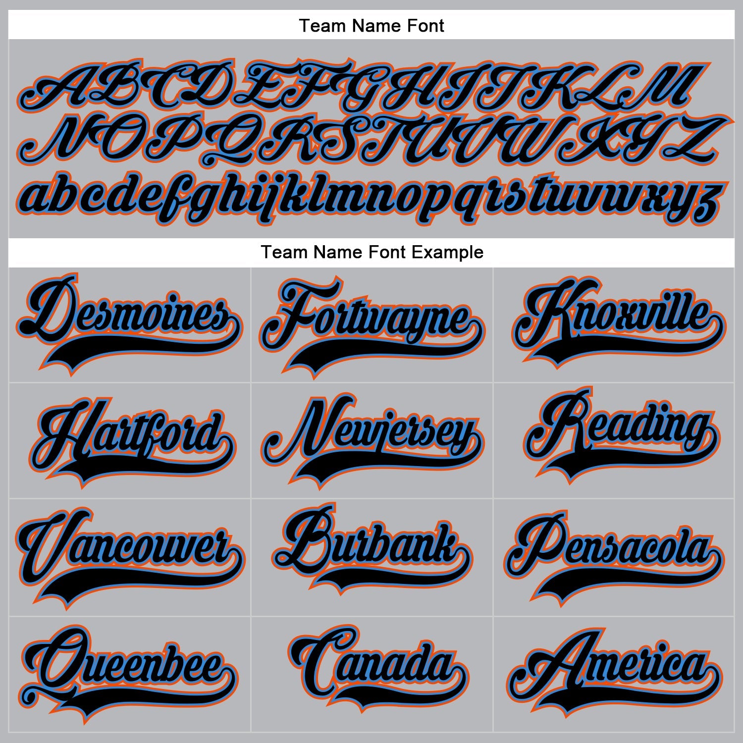 Custom Gray Black Powder Blue-Orange Hockey Lace Neck Jersey view 4