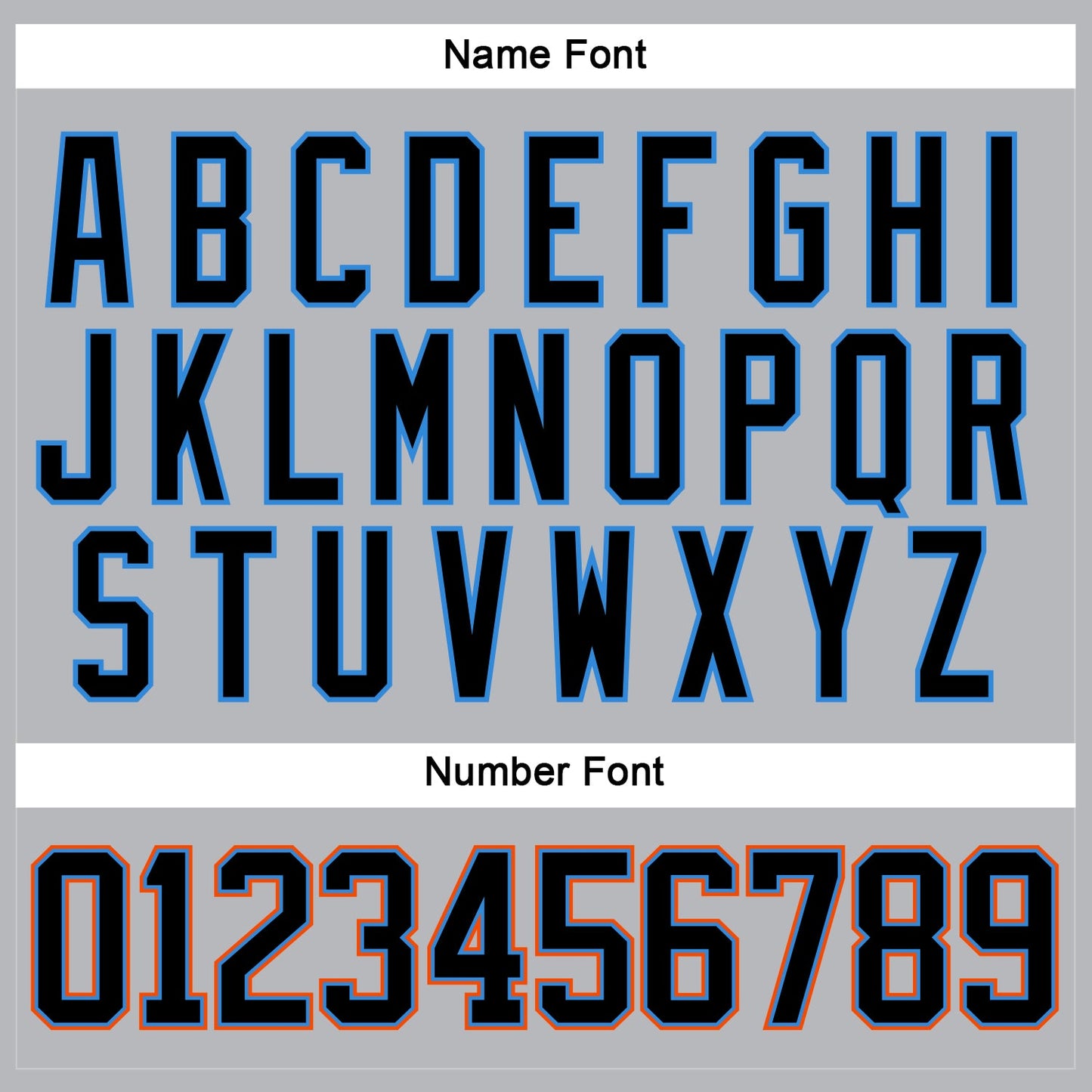 Custom Gray Black Powder Blue-Orange Hockey Lace Neck Jersey view 5