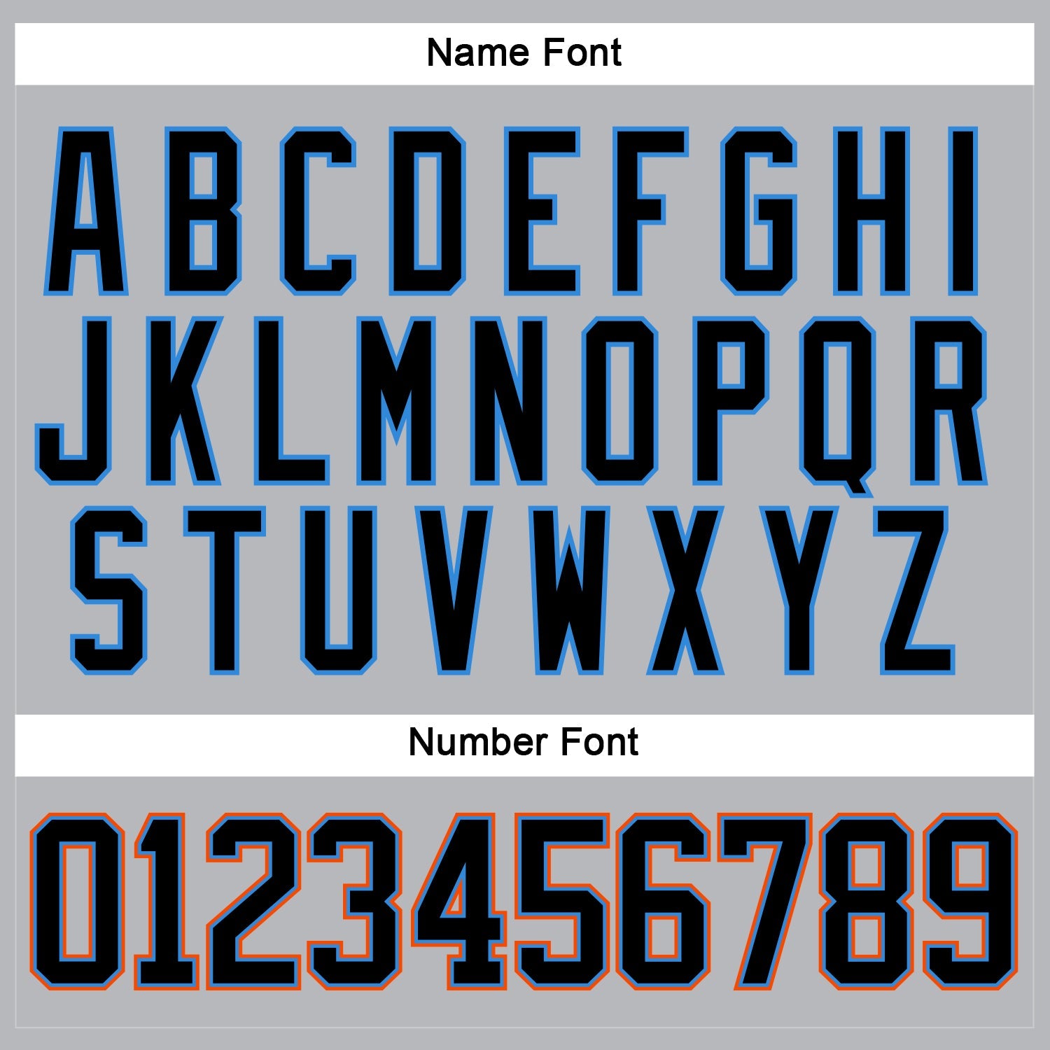 Custom Gray Black Powder Blue-Orange Hockey Lace Neck Jersey view 5