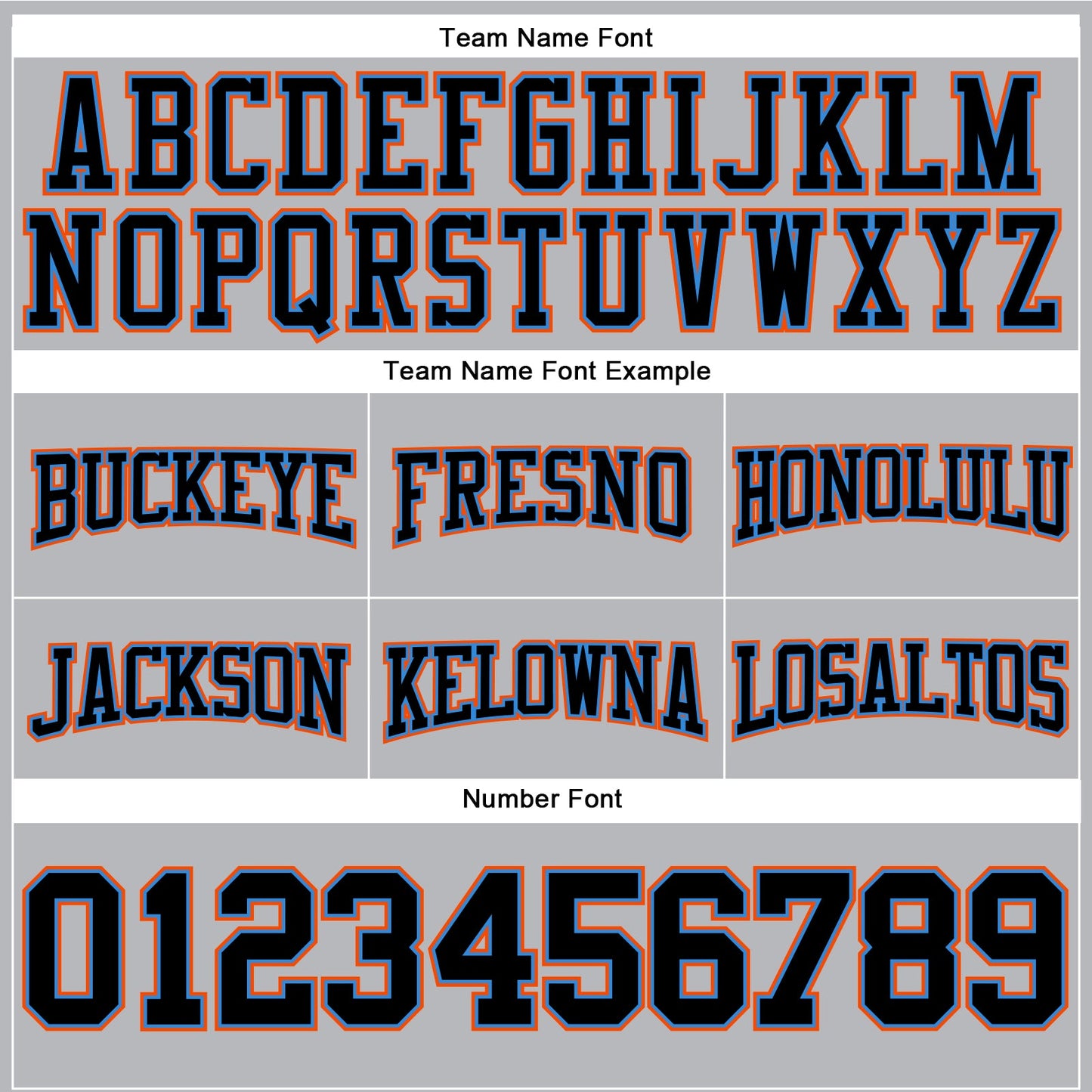 Custom Stitched Gray Black Powder Blue-Orange Football Pullover Sweatshirt Hoodie view 3