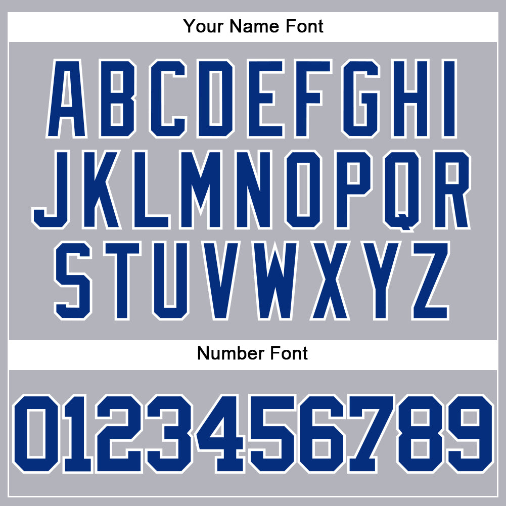 Custom Gray Royal-White Authentic Baseball Jersey view 5