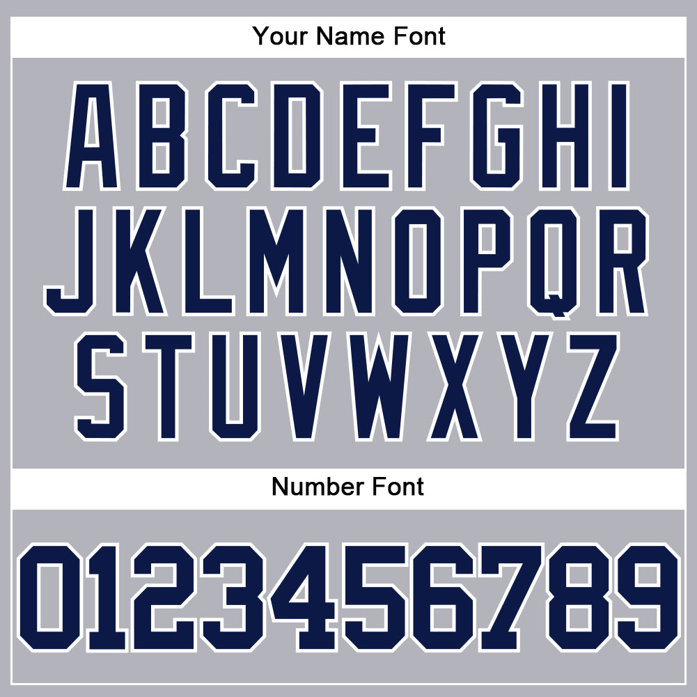 Custom Gray Navy-White Authentic Baseball Jersey view 5