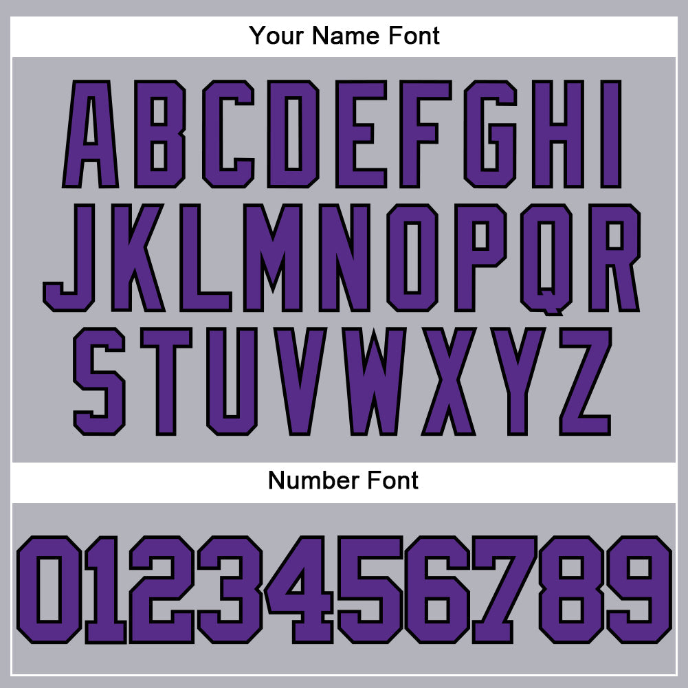 Custom Gray Purple-Black Authentic Baseball Jersey view 5