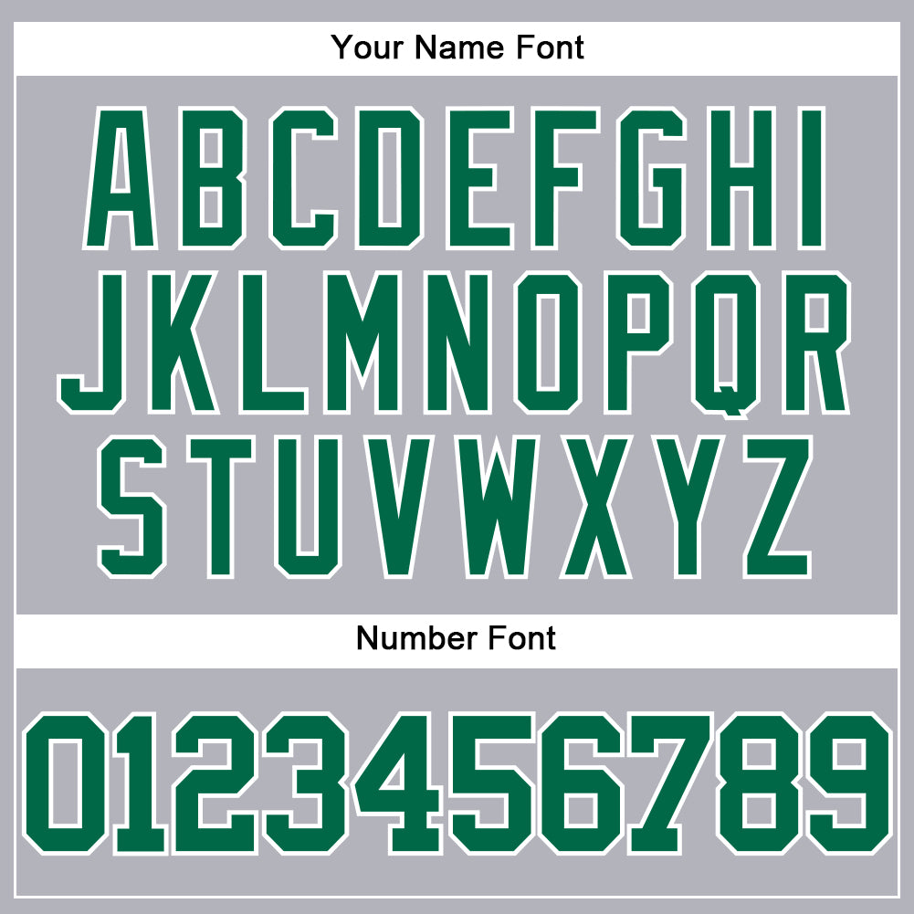 Custom Gray Kelly Green-White Authentic Baseball Jersey view 5