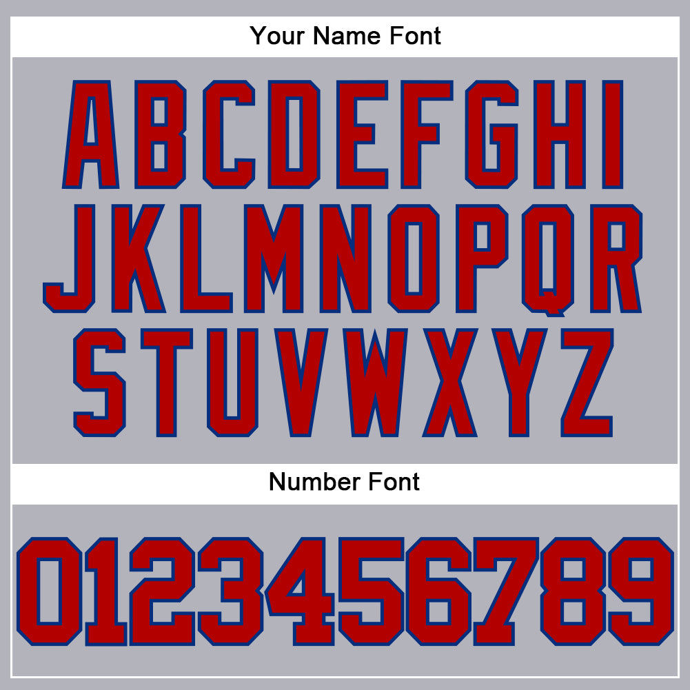 Custom Gray Red-Royal Authentic Baseball Jersey view 5
