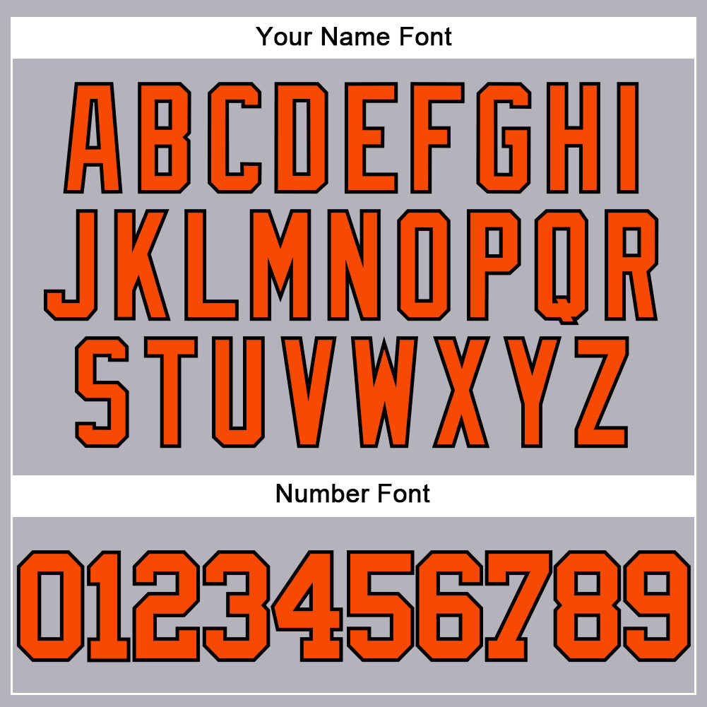 Custom Gray Orange-Black Authentic Baseball Jersey view 5