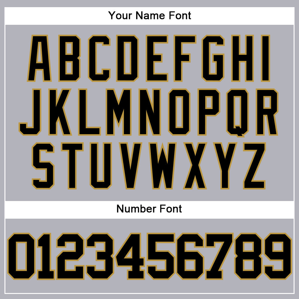 Custom Gray Black-Old Gold Authentic Baseball Jersey view 5
