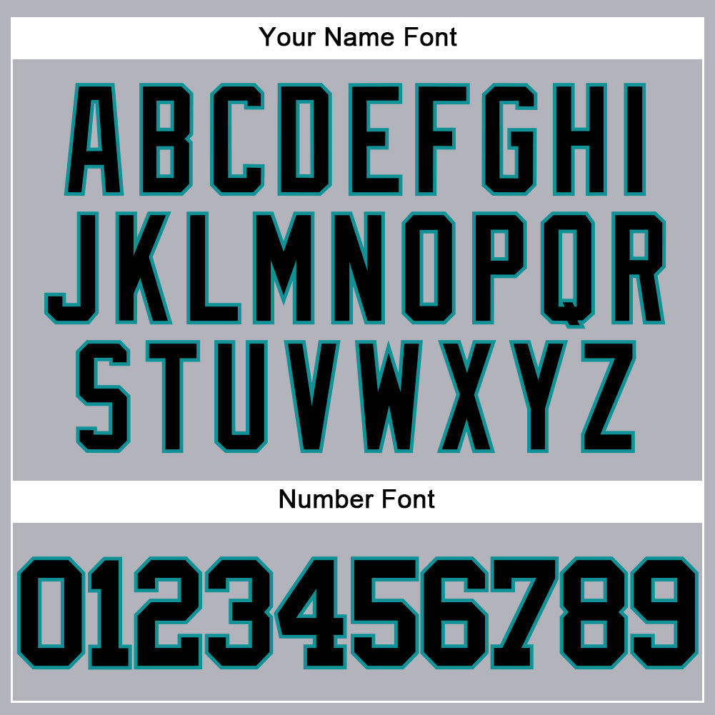 Custom Gray Black-Teal Authentic Baseball Jersey view 5