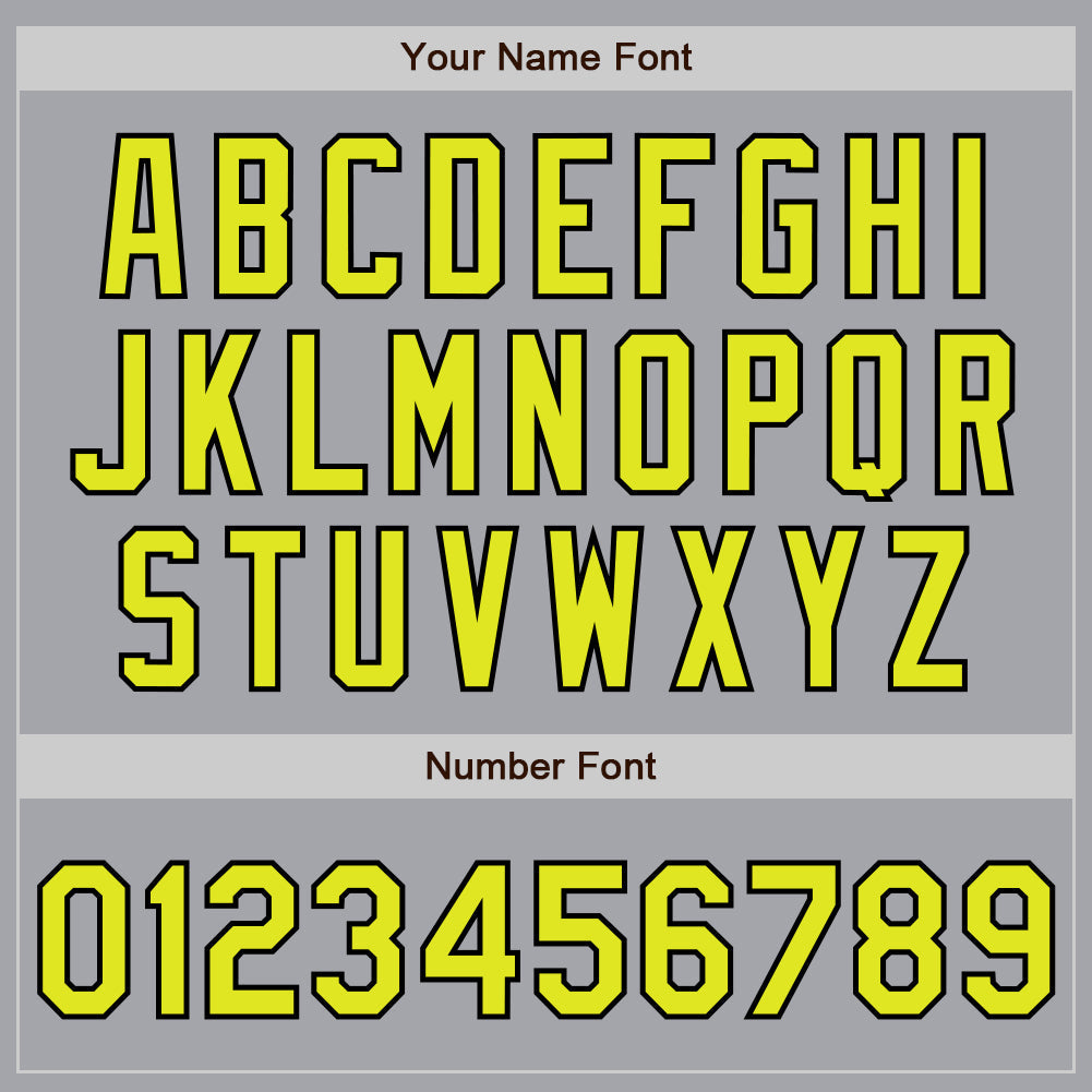 Custom Gray Neon Yellow-Black Authentic Baseball Jersey view 5