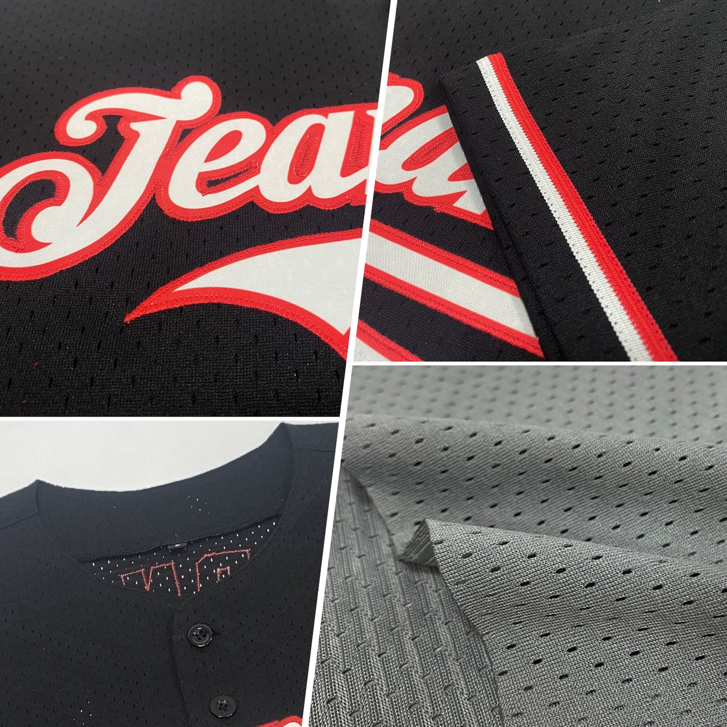 Custom Gray Navy-Teal Mesh Authentic Throwback Baseball Jersey view 2
