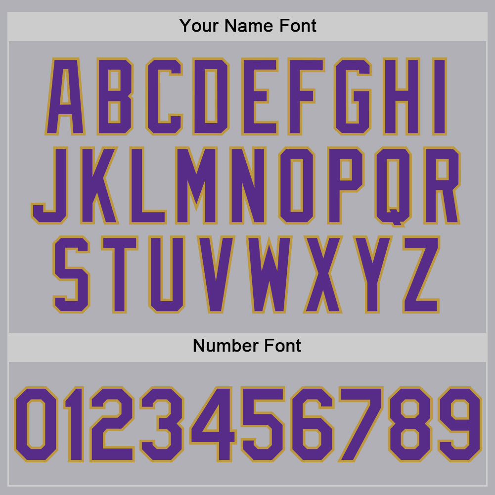 Custom Gray Purple-Old Gold Mesh Authentic Throwback Baseball Jersey view 5
