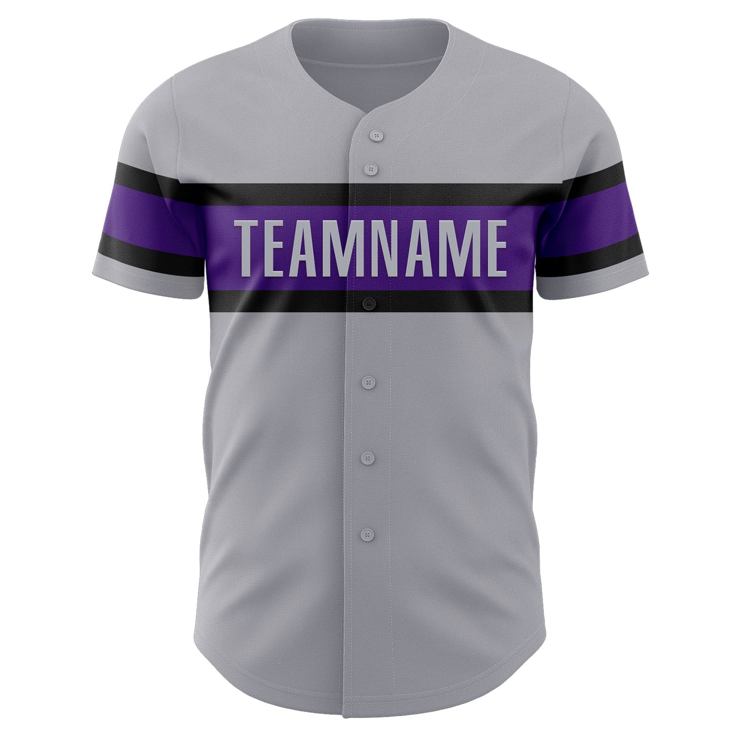 Custom Gray Purple-Black Authentic Baseball Jersey view 2