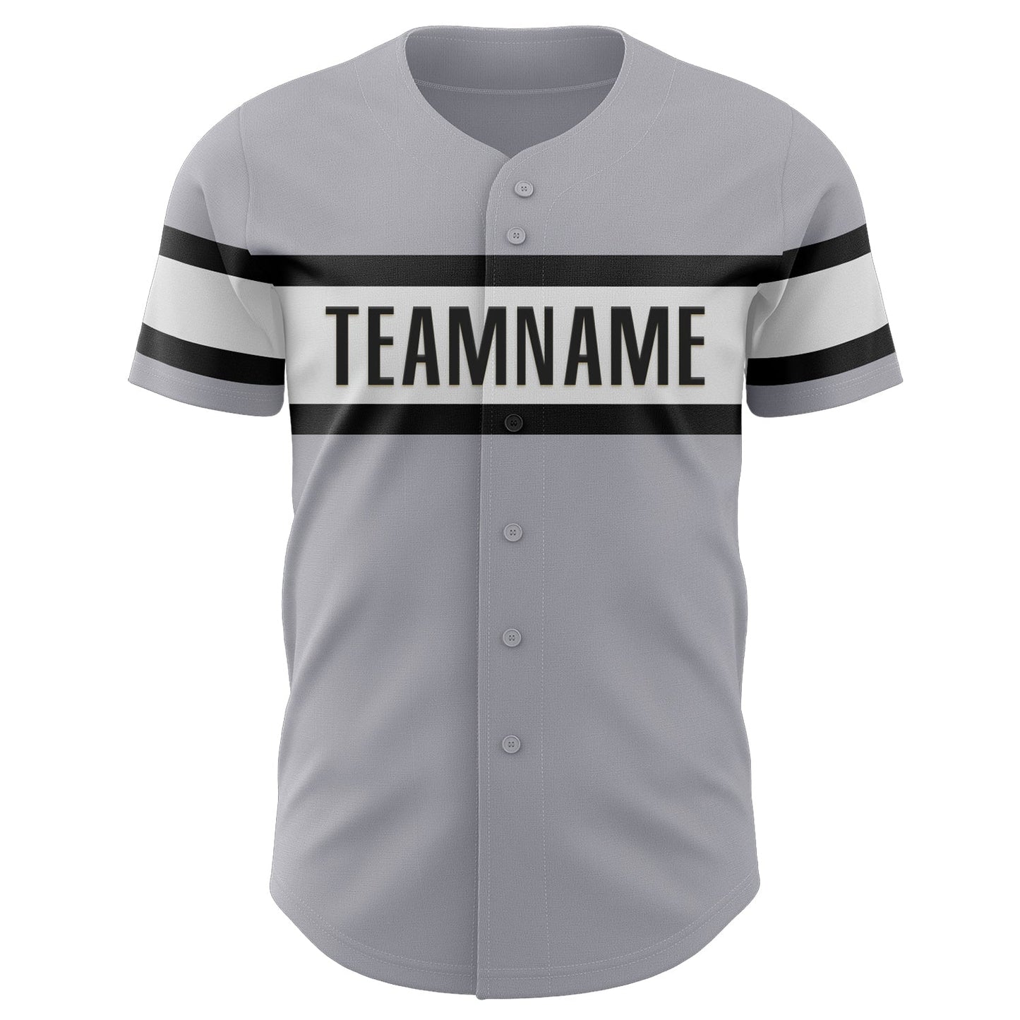 Custom Gray Black-White Authentic Baseball Jersey view 2