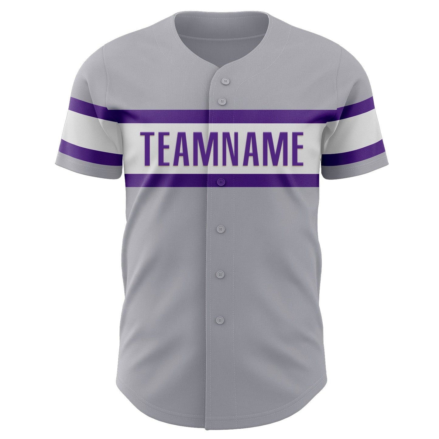 Custom Gray Purple-White Authentic Baseball Jersey view 2