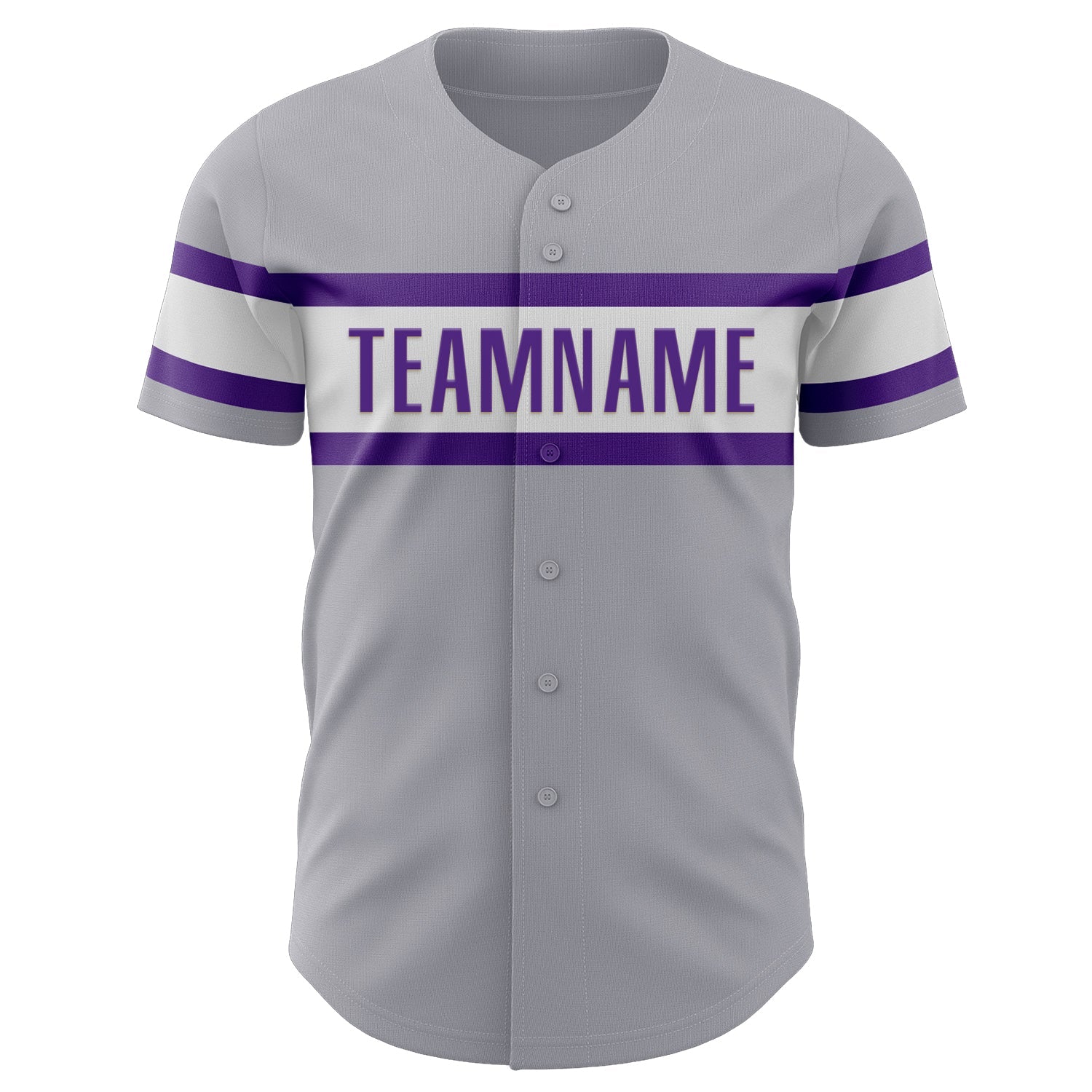 Custom Gray Purple-White Authentic Baseball Jersey view 2