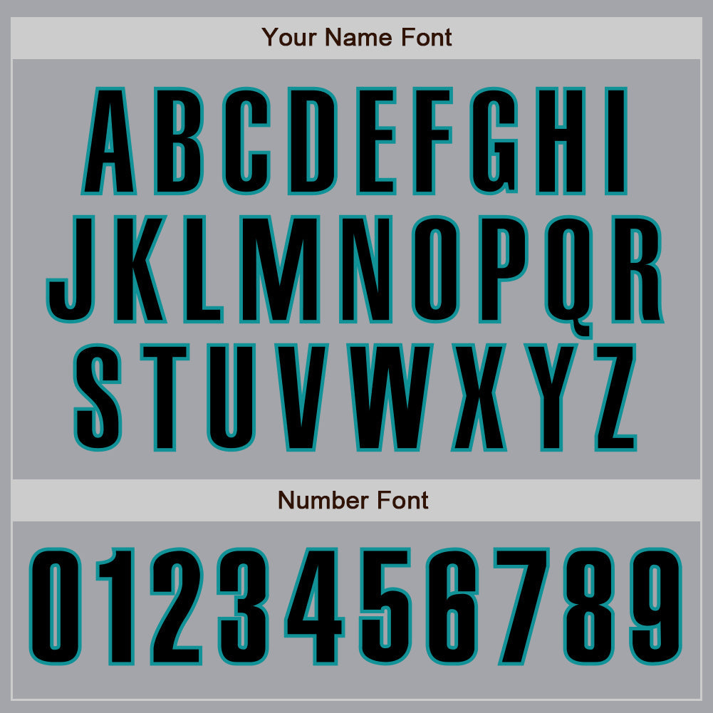 Custom Gray Black-Teal Authentic Baseball Jersey view 5