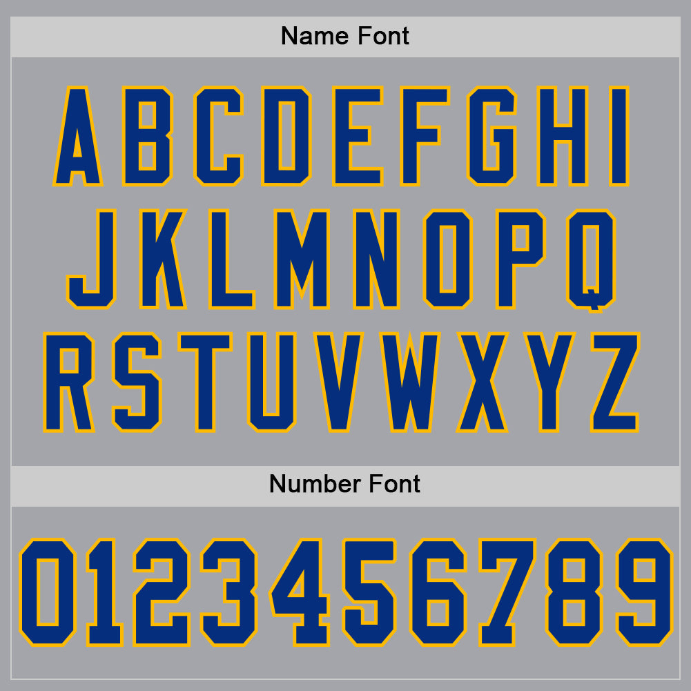 Custom Gray Royal-Gold Mesh Authentic Throwback Football Jersey view 4