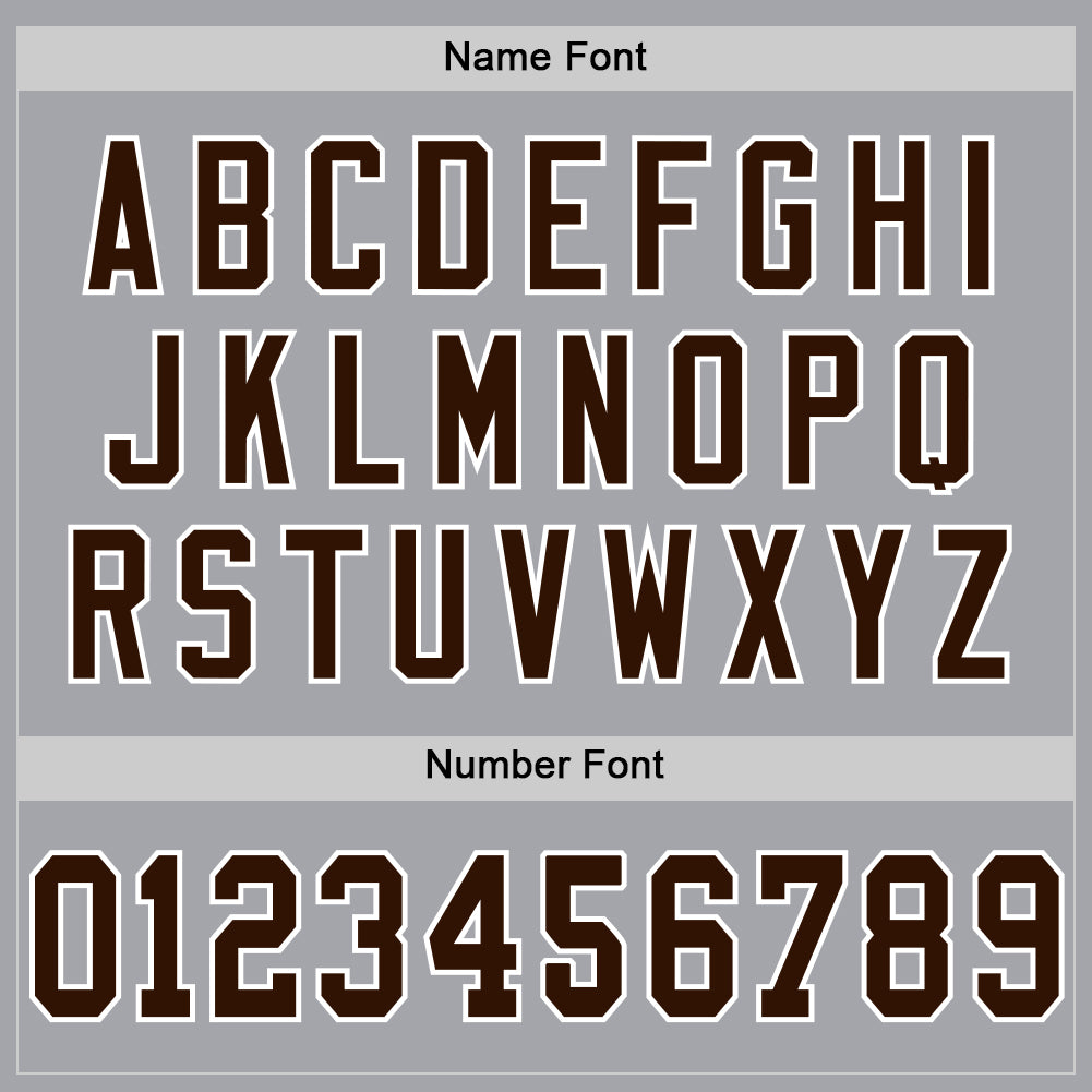 Custom Gray Brown-White Mesh Authentic Throwback Football Jersey view 4