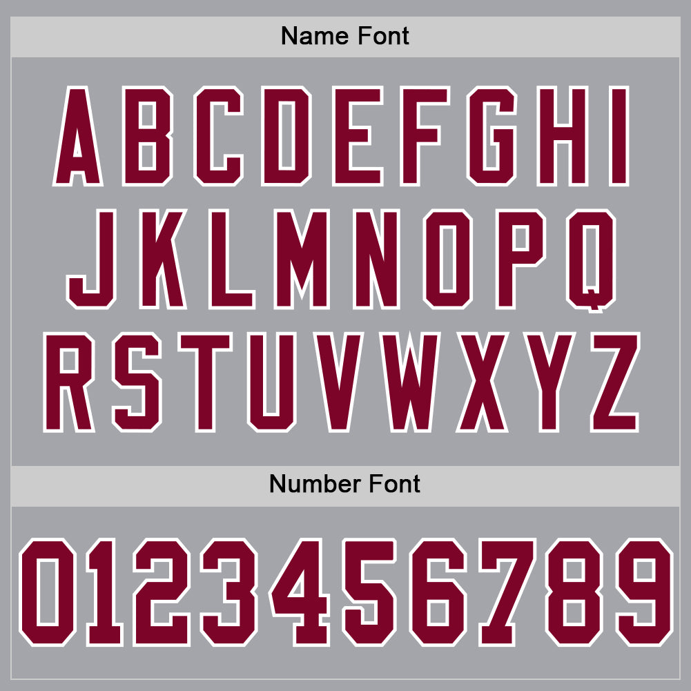 Custom Gray Maroon-White Mesh Authentic Throwback Football Jersey view 4