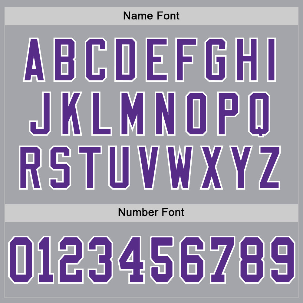 Custom Gray Purple-White Mesh Authentic Throwback Football Jersey view 4