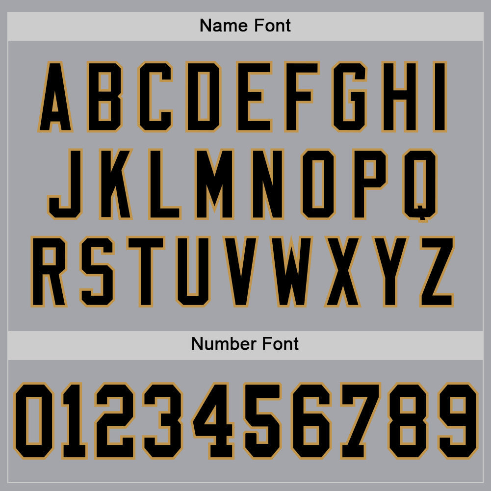 Custom Gray Black-Old Gold Mesh Authentic Throwback Football Jersey view 4