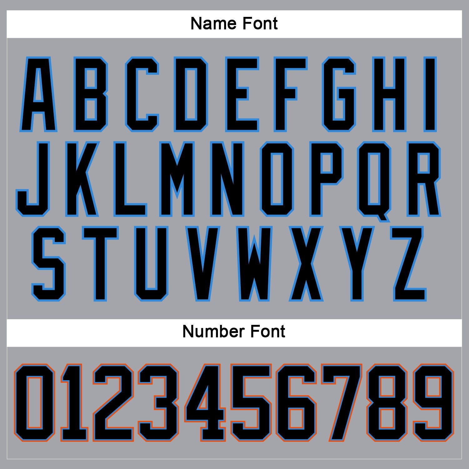 Custom Gray Black Powder Blue-Orange Hockey Lace Neck Jersey view 5