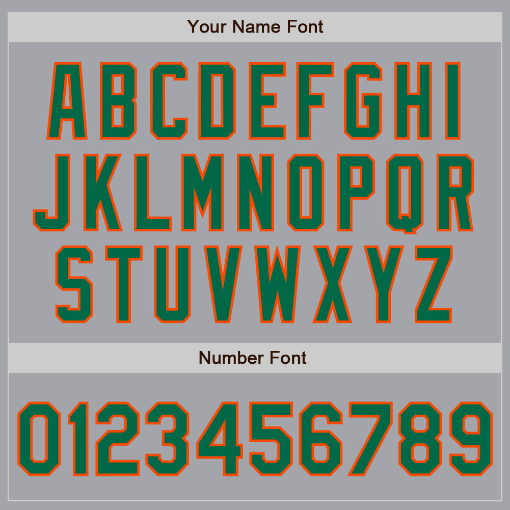 Custom Gray Kelly Green-Orange Authentic Baseball Jersey view 5