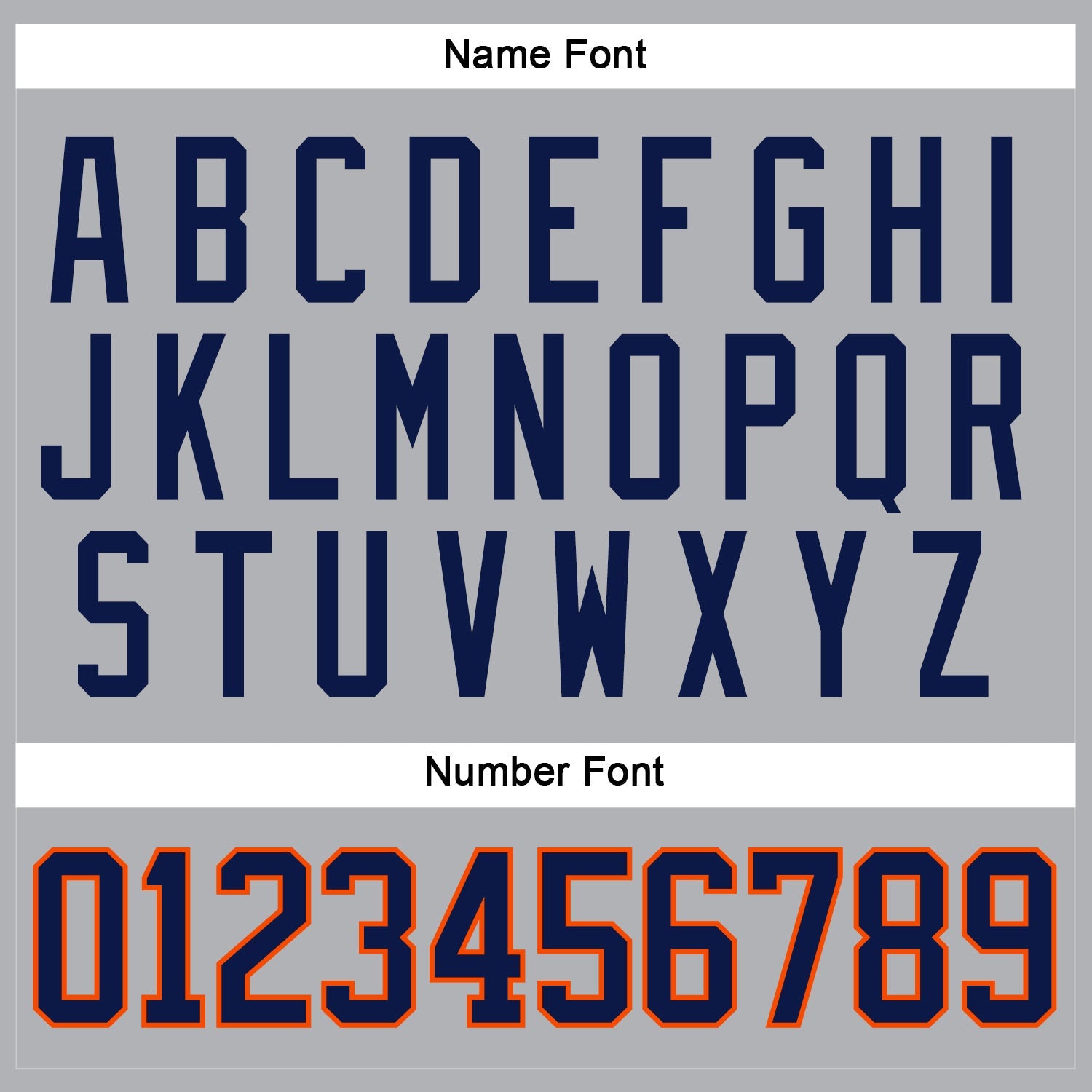 Custom Gray Navy-Orange Hockey Jersey view 5