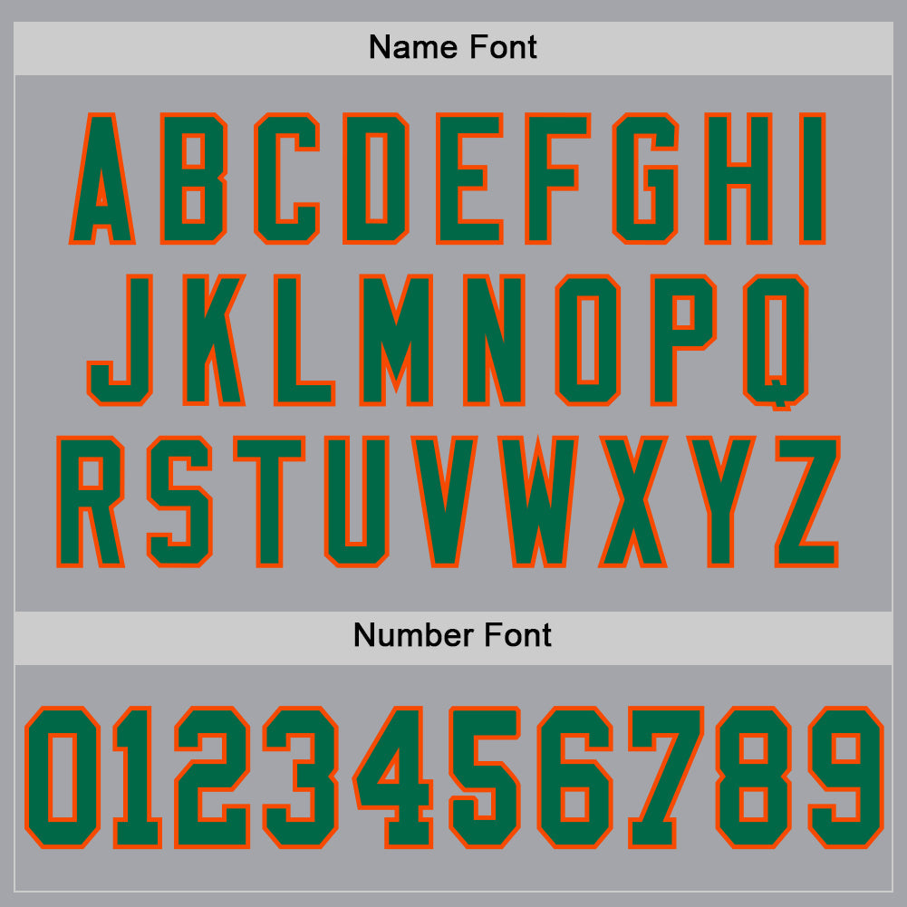 Custom Gray Kelly Green-Orange Mesh Authentic Football Jersey view 4