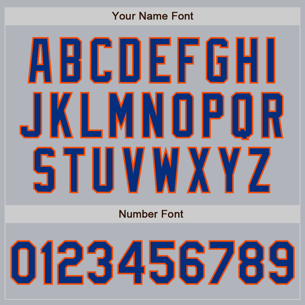 Custom Gray Royal-Orange Authentic Baseball Jersey view 8