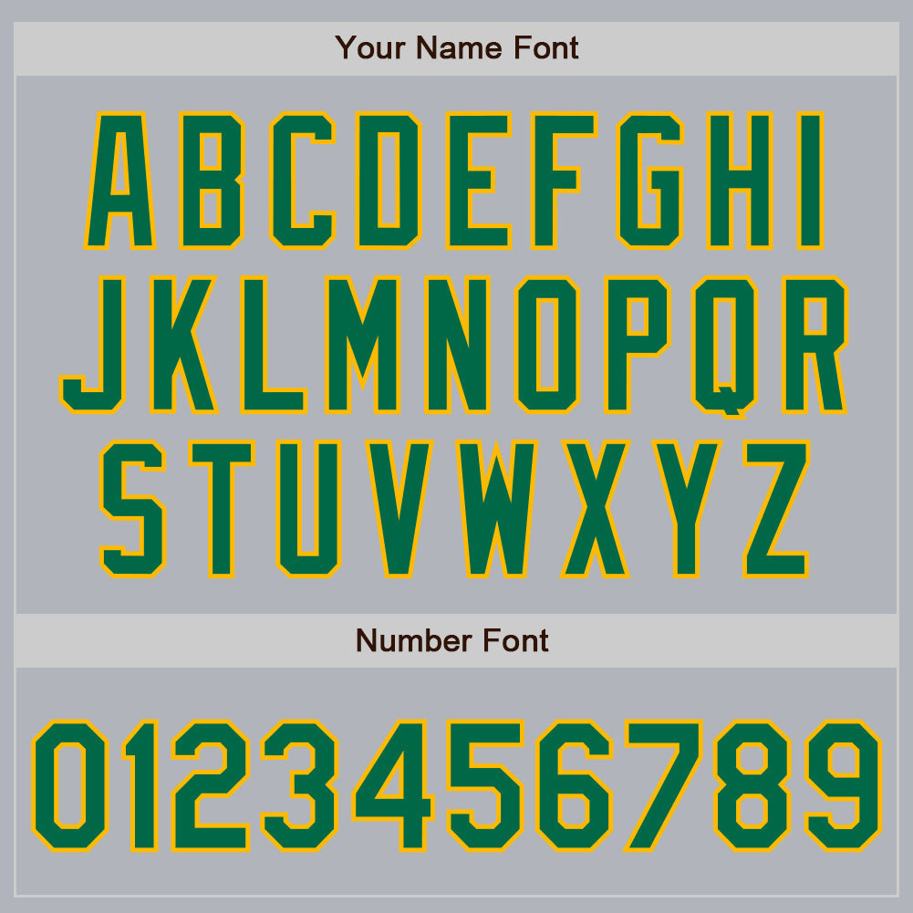 Custom Gray Kelly Green-Gold Authentic Baseball Jersey view 8