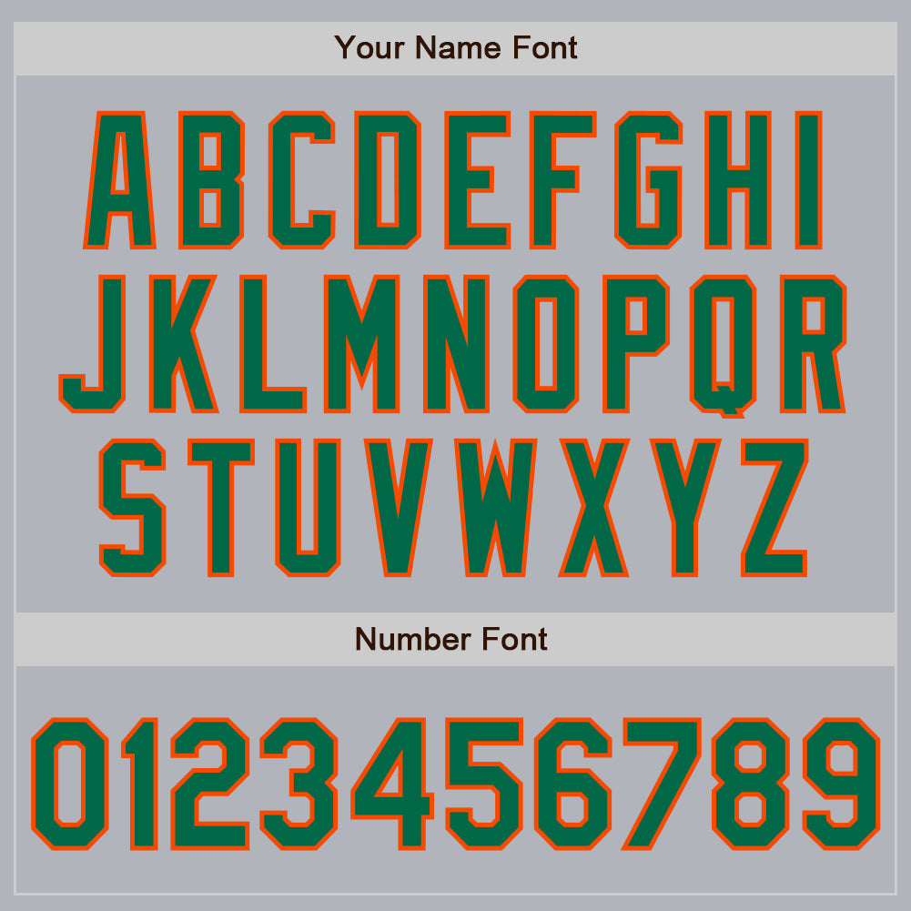 Custom Gray Kelly Green-Orange Authentic Baseball Jersey view 8